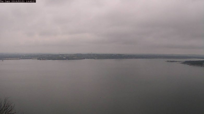 Lake Travis webcam, February 21, 2016 1:45 PM CT