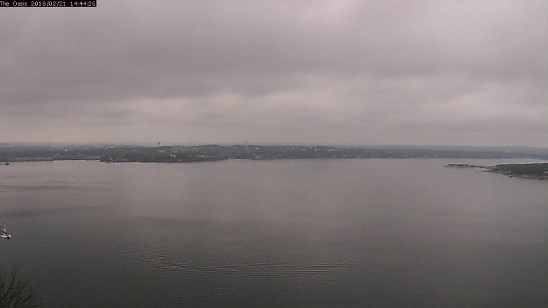 Lake Travis webcam, February 21, 2016 1:50 PM CT