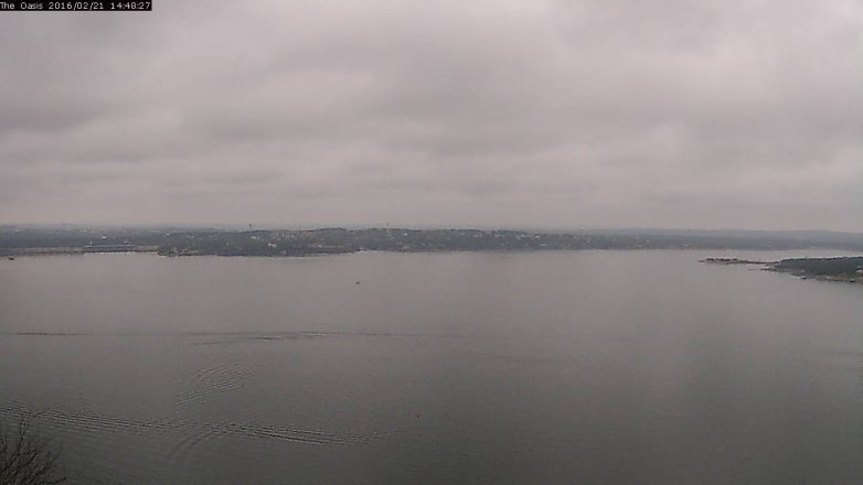 Lake Travis webcam, February 21, 2016 1:55 PM CT