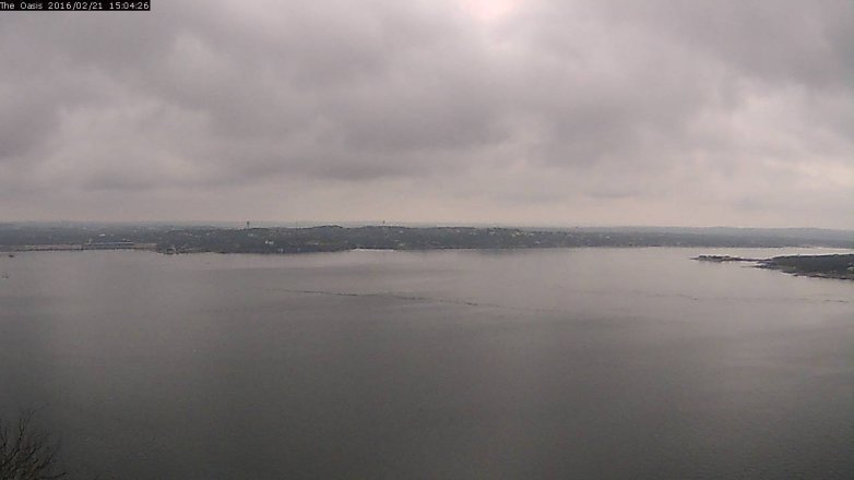 Lake Travis webcam, February 21, 2016 2:10 PM CT