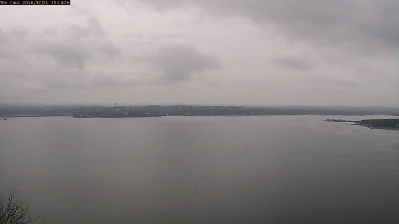 Lake Travis webcam, February 21, 2016 2:25 PM CT