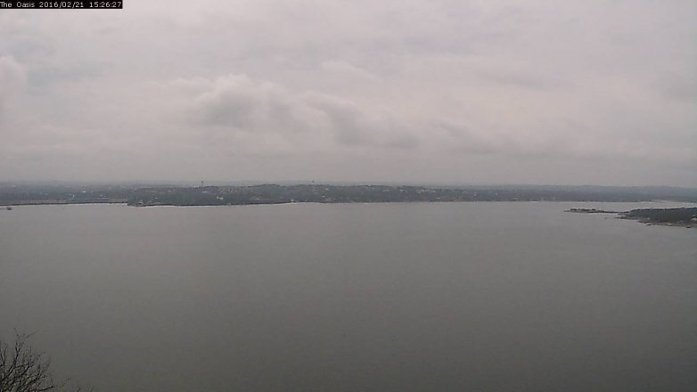 Lake Travis webcam, February 21, 2016 2:35 PM CT