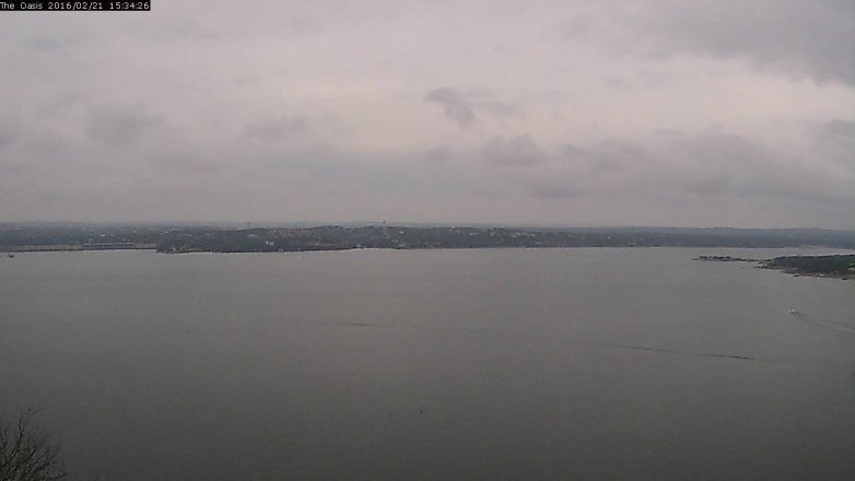 Lake Travis webcam, February 21, 2016 2:40 PM CT