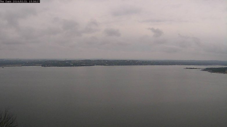 Lake Travis webcam, February 21, 2016 2:45 PM CT