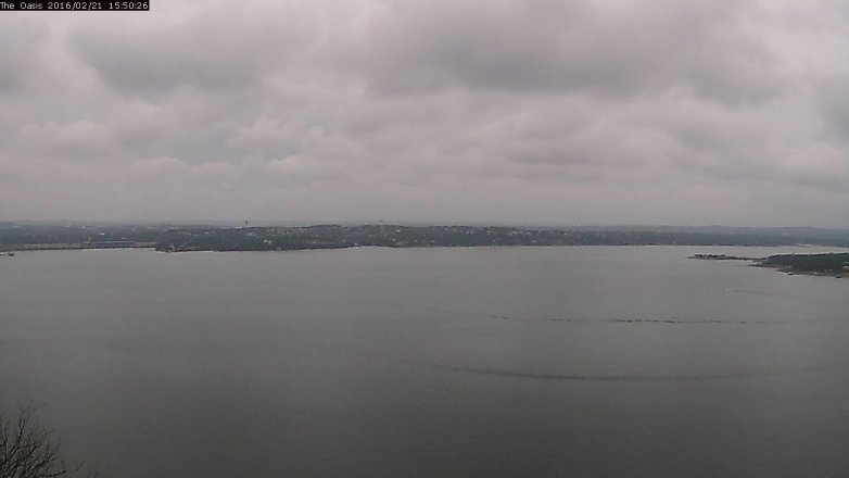 Lake Travis webcam, February 21, 2016 2:55 PM CT