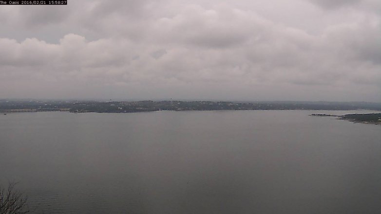 Lake Travis webcam, February 21, 2016 3:05 PM CT