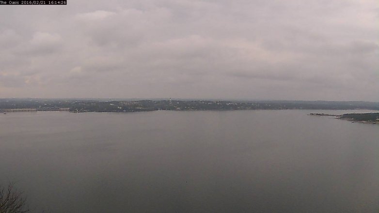 Lake Travis webcam, February 21, 2016 3:20 PM CT