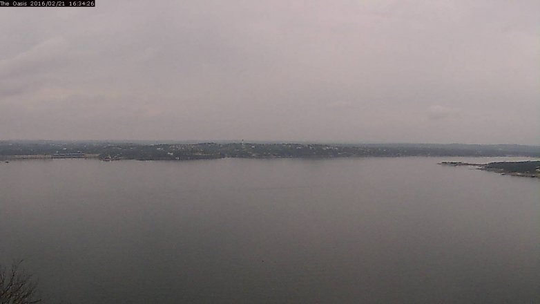 Lake Travis webcam, February 21, 2016 3:40 PM CT