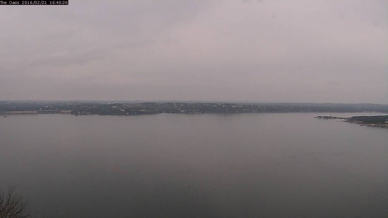 Lake Travis webcam, February 21, 2016 3:45 PM CT