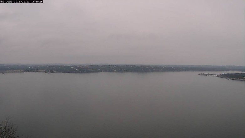 Lake Travis webcam, February 21, 2016 3:55 PM CT