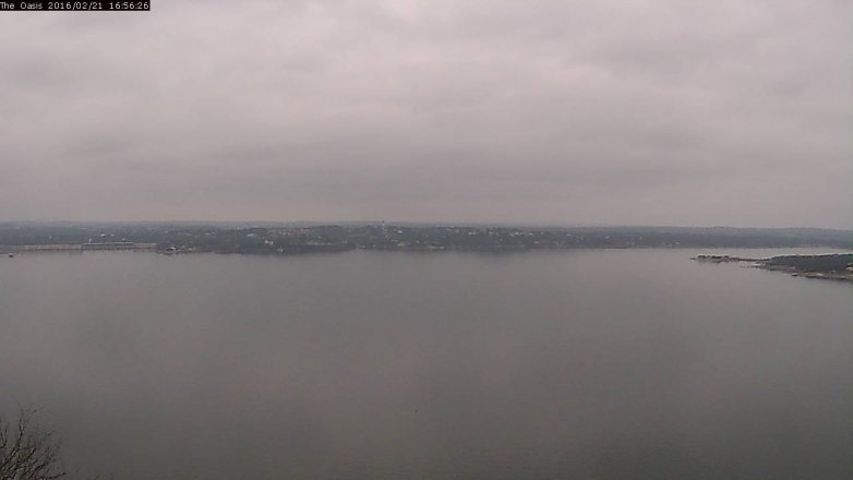 Lake Travis webcam, February 21, 2016 4:05 PM CT