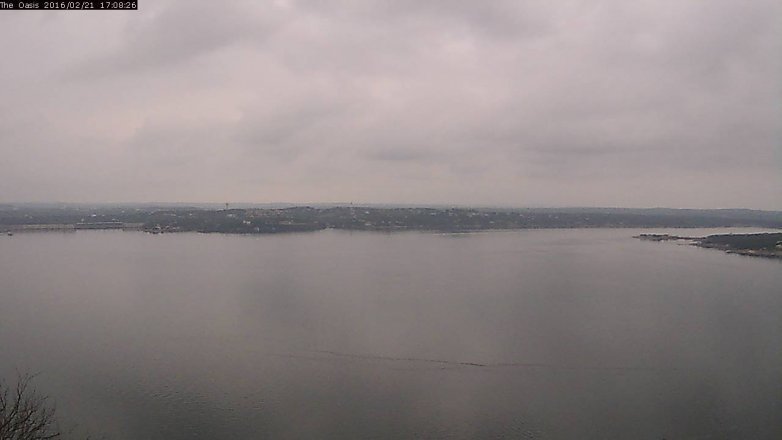 Lake Travis webcam, February 21, 2016 4:15 PM CT