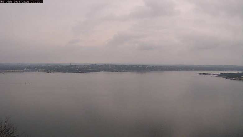 Lake Travis webcam, February 21, 2016 4:20 PM CT