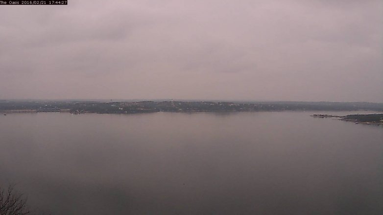 Lake Travis webcam, February 21, 2016 4:50 PM CT