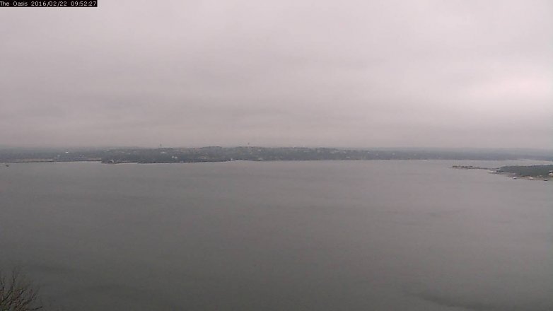 Lake Travis webcam, February 22, 2016 9:00 AM CT