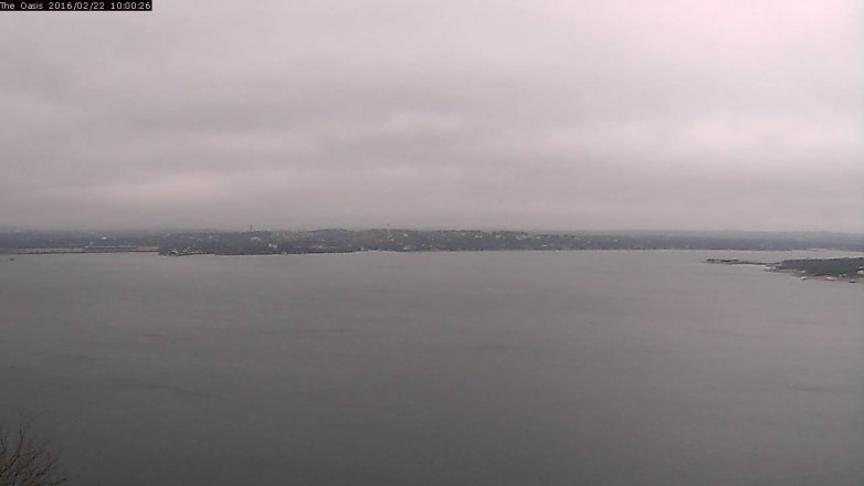 Lake Travis webcam, February 22, 2016 9:05 AM CT