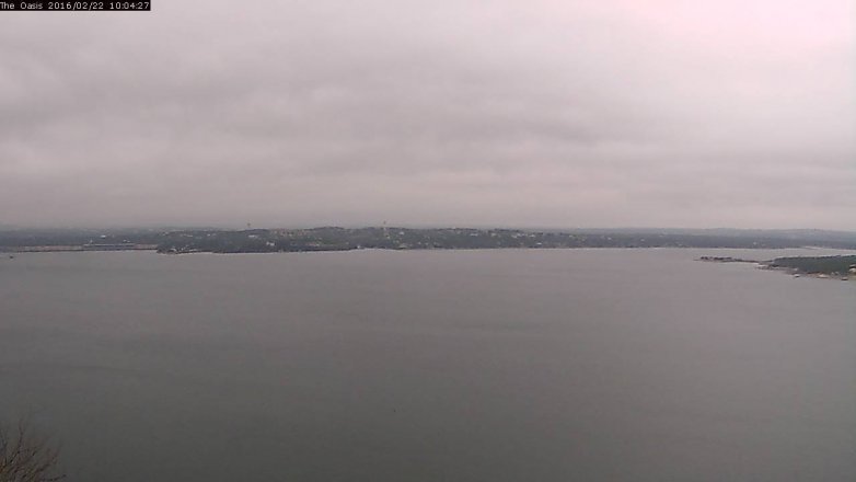 Lake Travis webcam, February 22, 2016 9:10 AM CT