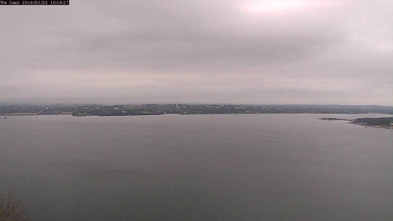 Lake Travis webcam, February 22, 2016 9:25 AM CT