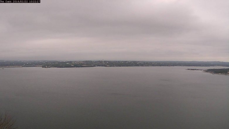 Lake Travis webcam, February 22, 2016 9:30 AM CT