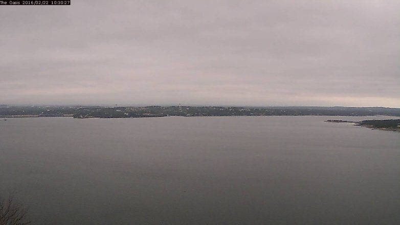 Lake Travis webcam, February 22, 2016 9:35 AM CT