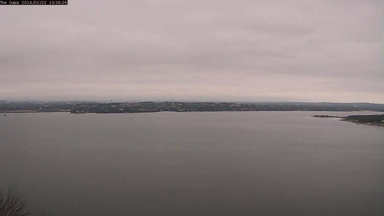 Lake Travis webcam, February 22, 2016 9:45 AM CT