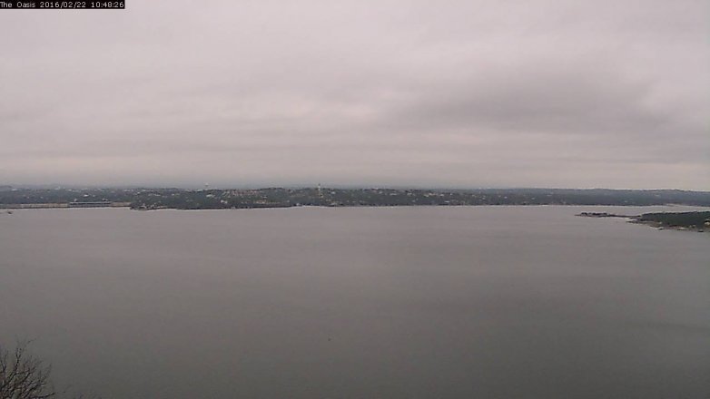 Lake Travis webcam, February 22, 2016 9:55 AM CT