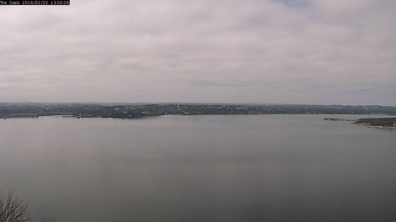 Lake Travis webcam, February 22, 2016 12:05 PM CT