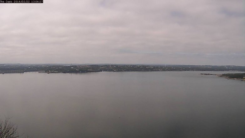 Lake Travis webcam, February 22, 2016 12:10 PM CT