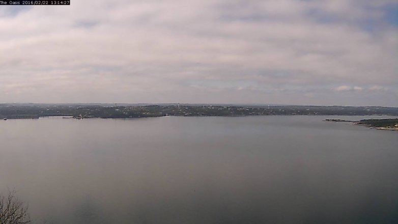 Lake Travis webcam, February 22, 2016 12:20 PM CT
