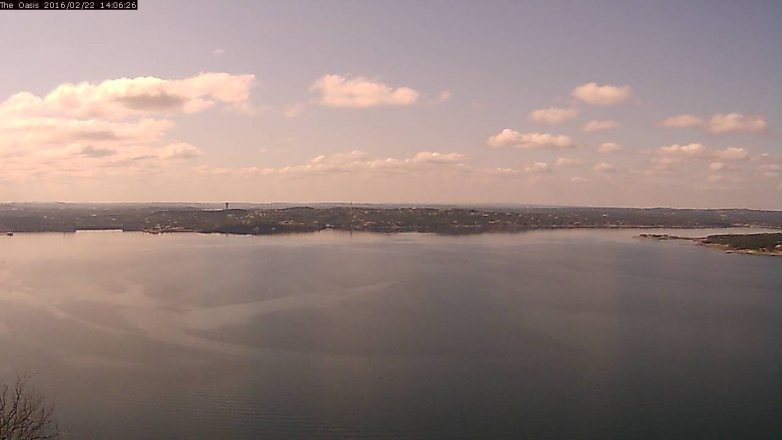 Lake Travis webcam, February 22, 2016 1:15 PM CT