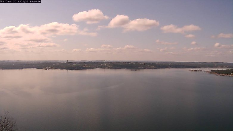 Lake Travis webcam, February 22, 2016 1:20 PM CT