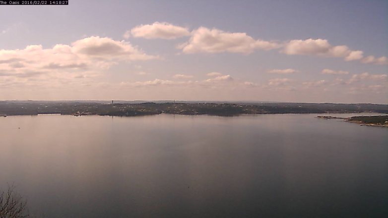 Lake Travis webcam, February 22, 2016 1:25 PM CT