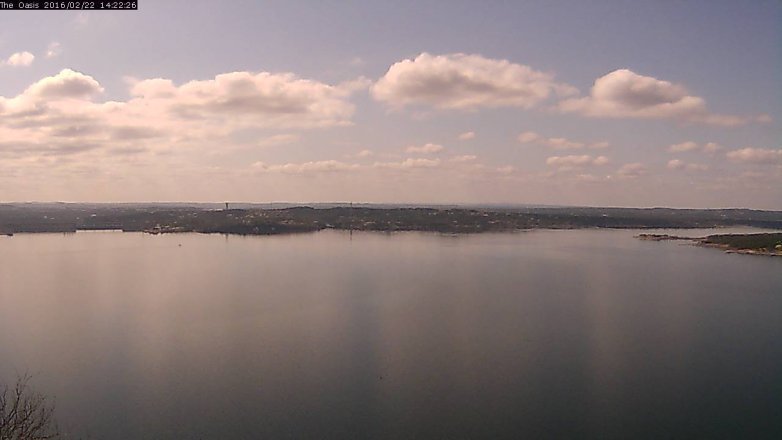 Lake Travis webcam, February 22, 2016 1:30 PM CT