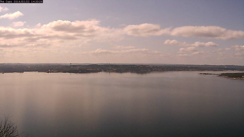 Lake Travis webcam, February 22, 2016 1:35 PM CT