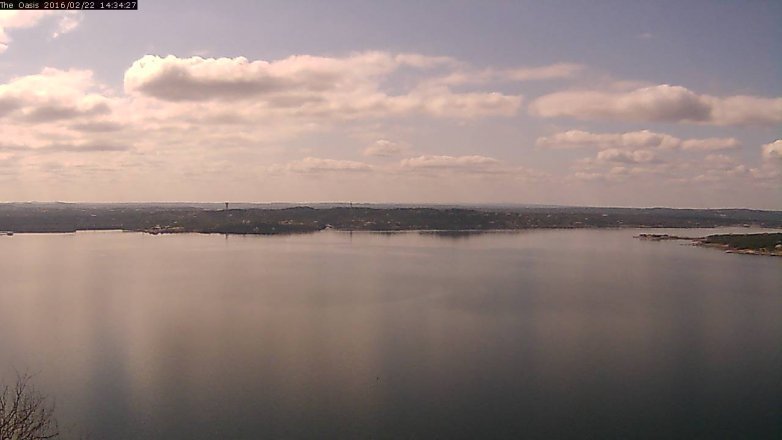 Lake Travis webcam, February 22, 2016 1:40 PM CT