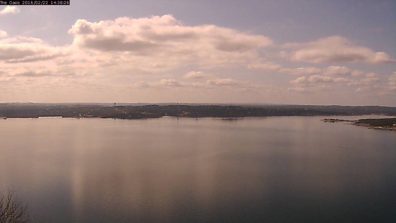 Lake Travis webcam, February 22, 2016 1:45 PM CT