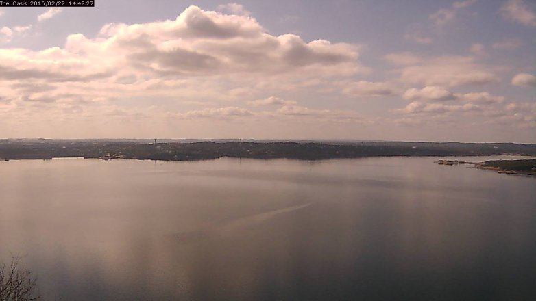 Lake Travis webcam, February 22, 2016 1:50 PM CT