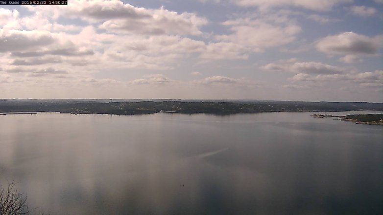 Lake Travis webcam, February 22, 2016 1:55 PM CT