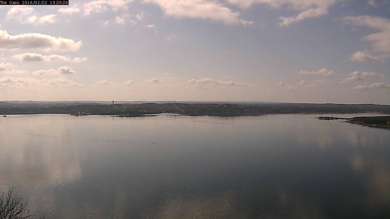 Lake Travis webcam, February 22, 2016 2:25 PM CT