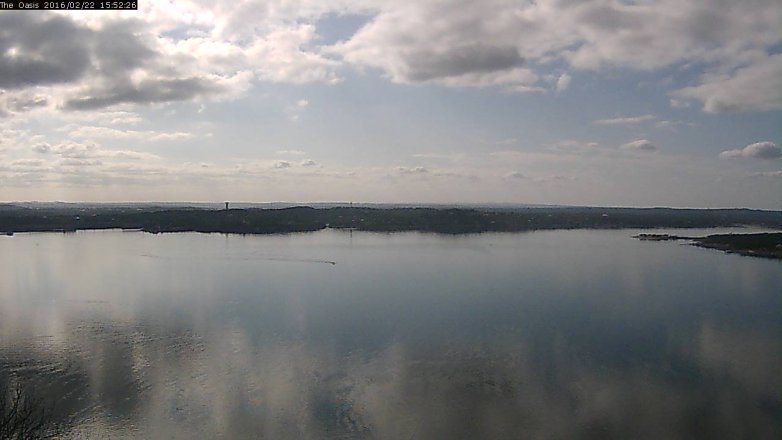 Lake Travis webcam, February 22, 2016 3:00 PM CT