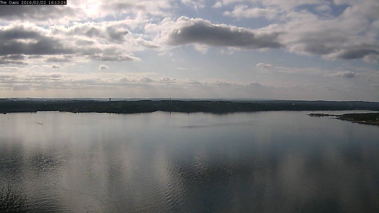 Lake Travis webcam, February 22, 2016 3:20 PM CT