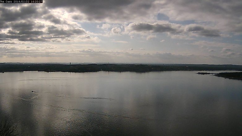 Lake Travis webcam, February 22, 2016 3:25 PM CT