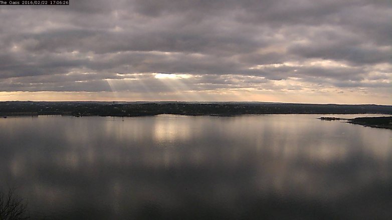 Lake Travis webcam, February 22, 2016 4:10 PM CT