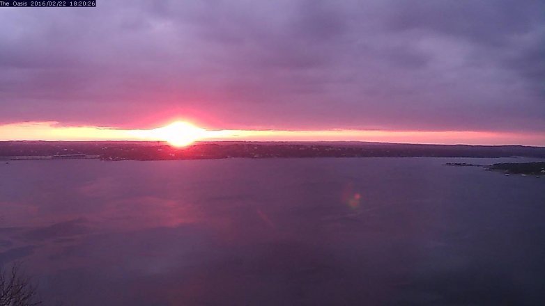 Lake Travis webcam, February 22, 2016 5:25 PM CT