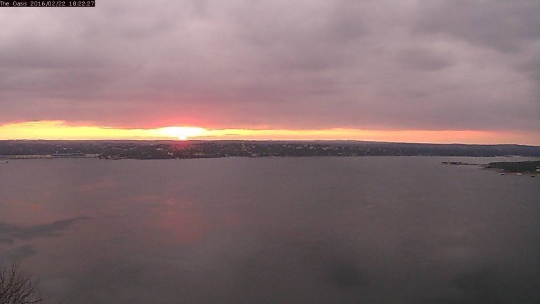 Lake Travis webcam, February 22, 2016 5:30 PM CT