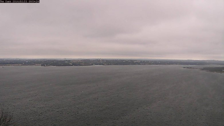 Lake Travis webcam, February 23, 2016 9:00 AM CT