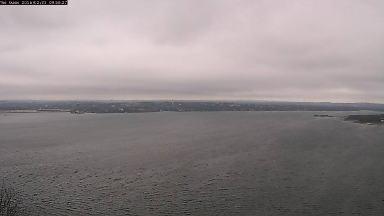 Lake Travis webcam, February 23, 2016 9:05 AM CT