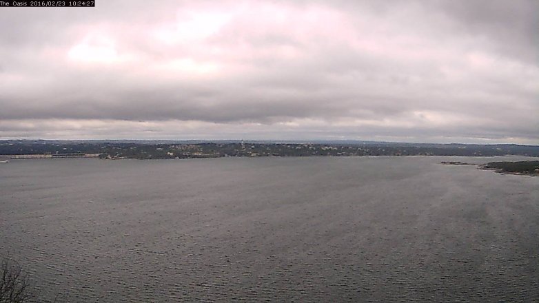 Lake Travis webcam, February 23, 2016 9:30 AM CT