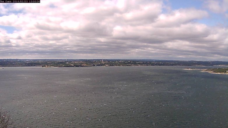 Lake Travis webcam, February 23, 2016 12:05 PM CT