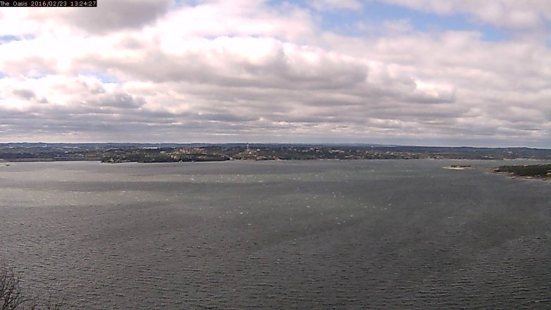 Lake Travis webcam, February 23, 2016 12:30 PM CT